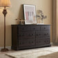 SAWYER Vintage Farmhouse Wooden Dresser - 54'' Wide Rustic Chest of Drawers