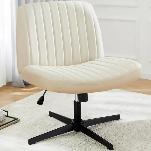 DENMARK Cross Legged Office Chair, Ergonomic Desk Chair with Gold Base - 24" W