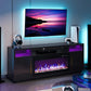 ASHLEY LED Light Entertainment Center, Electric Fireplace with Storage- 70" W