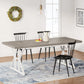 EMILY Rustic Farmhouse Rectangular Dining Table - 70.8" W