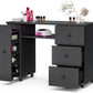 ARIELLA Modern Manicure Table with Storage - 43'' Salon Nail Desk w/3 Drawers & Vertical Cabinet