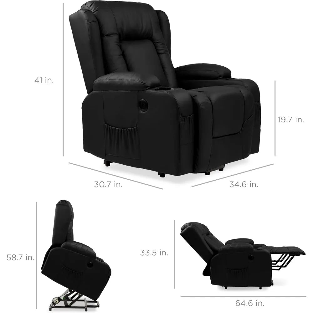 KIMBERLY PU Leather Modern Minimalist Style Lift Recliner Chair - 33" W