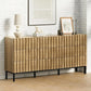 ROWAN Mid-Century Modern Fluted 9 Drawer Dresser - 59" Wide Wood Chest of Drawers