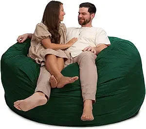 DANIELLA Sackura 6FT Suede Bean Bag Loveseat – Oversized Lounge Sofa Style | 63'' W