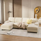 TRISTAN Minimalist Modern U-Shaped Modular Sectional Sofa Sleeper Fabric Couch - 110.2"W