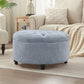 CHASE 30-Inch Round Storage Ottoman with Button Tufting and Removable Top - 30" W