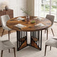 RICHARD Modern Farmhouse Round Dining Table - Wooden Kitchen Table - 43.3" D