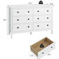 DAPHNE Modern 6 Drawer Dresser – Wide Chest of Drawers with Metal Knob Handles