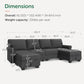 EMERY Modern U-Shaped Sectional Sofa – Convertible 6-Seater Couch | 102.4"W