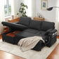 ISAIAH Modern U-Shaped Sofa Bed – Pull-Out Sleeper Couch with Double Storage - 104.3"