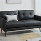 KAYLEE Mid-Century Modern Loveseat Sofa – Tufted Leather 2-Seat Couch -  61.2"