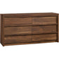 KIMBERLY Harvey Park Modern 6-Drawer Dresser - 60.7'' | Grand Walnut
