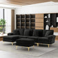 RYKER Modern Velvet U-Shaped Sectional Sofa with Chaise & Ottoman – Sectional Couch – 114.17" W