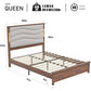 ELIZABETH Wooden Platform Bed Frame with Tall Headboard and Charging Station