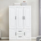 SARAI Modern 3-Door Wooden Wardrobe Armoire Closet Organizer