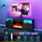 Fireplace TV Stand with Led Lights and Power Outlets Swivel TV Stand Mount for 45/55/60/65 inch TVs Height Adjustable TV Console