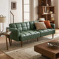 JOHN Mid-Century Modern Faux Leather Sleeper Sofa Bed - 76.8"