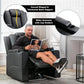 Power Recliner Chair PU Leather Electric Massage Recliner Sofa for Living Room Home Seating with Cup Holders LED Lighting
