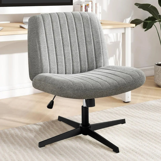 DOMINICA Criss Cross Armless Office Chair - Cross-Legged Design, Adjustable Height-25.2" W