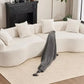 Minimalist Modern 4-Seater Curved Sectional Sofa – Terrycloth Fabric Couch – 130.5" Wide