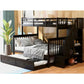 ELEANOR Modern Twin Over Full Bunk Bed with Storage Stairway and Drawers