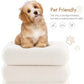 ELLIE Sherpa Upholstered Footstool with Storage - 18.9" W