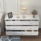 NOA Modern Geometric High Gloss 6-Drawer Dresser - 63"W
