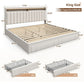 Aylani Modern Upholstered King Size Bed Frame 77.95'' Wide with Storage Drawers