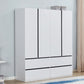 SARAI Modern 3-Door Wooden Wardrobe Armoire Closet Organizer