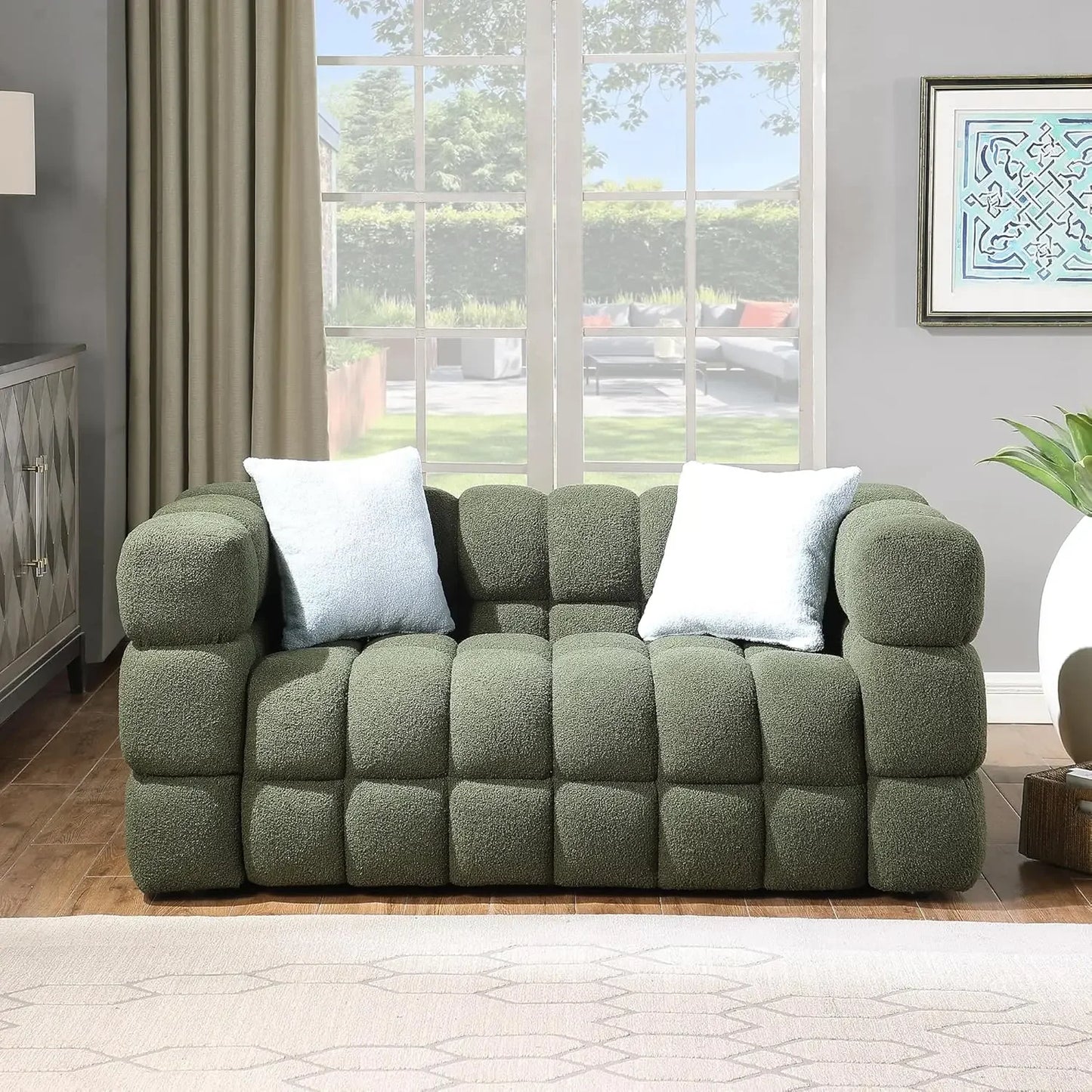 ISAAC Modern Boucle Cloud Sofa – Comfy 3-Seater Couch - 84.3”