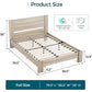 AVA Farmhouse Style Wooden Platform Bed Frame 56'' Wide – Full Size Noise-Free Design