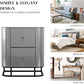 VIVIANA Modern Glass Bedside Table with 2 Drawers and Metal Frame – 19.69"W