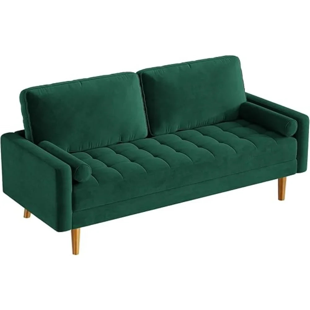 EMILY Mid-Century Modern Button Tufted Velvet Sofa, Small Loveseat - 69.29"