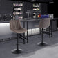 Bar Stools Set of 2, Swivel Counter Height Barstools with Back, Adjustable Faux PU Leather Bar Chairs, Modern Armless