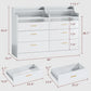 DAKOTA Modern LED Bedroom Dresser – 6 Drawer Storage Chest with Open Shelf & RGB Lights | 49'' W