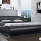 EMERSYN Modern Faux Leather Sleigh Platform Bed Frame - Queen Size - 65.7''