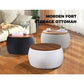 KAYLA Round Velvet Ottoman Storage Coffee Table – 26"W