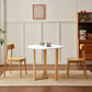 CHARLIE Mid Century Modern Round Dining Table - White MDF Tabletop - 31.5"W