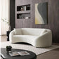 LAYLA Modern Velvet Curved Sofa – 3-Seater Cloud Couch - 93.3”