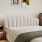 MELANIE Elegant Shell-Shaped Velvet Upholstered Queen Bed Frame - No Box Spring Needed