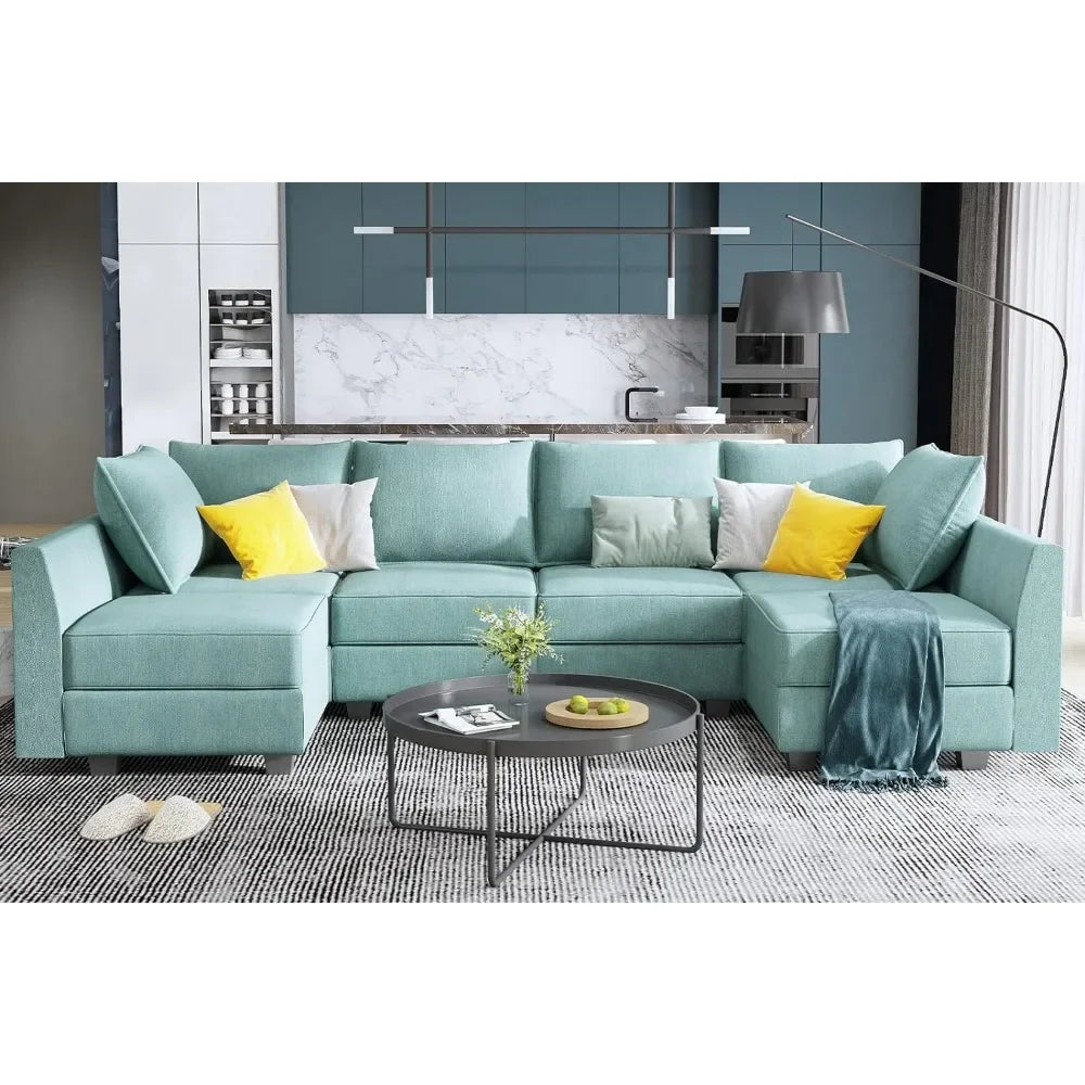 SCARLETT Convertible Modular Sectional Sofa, U-Shaped Design - 112.21"