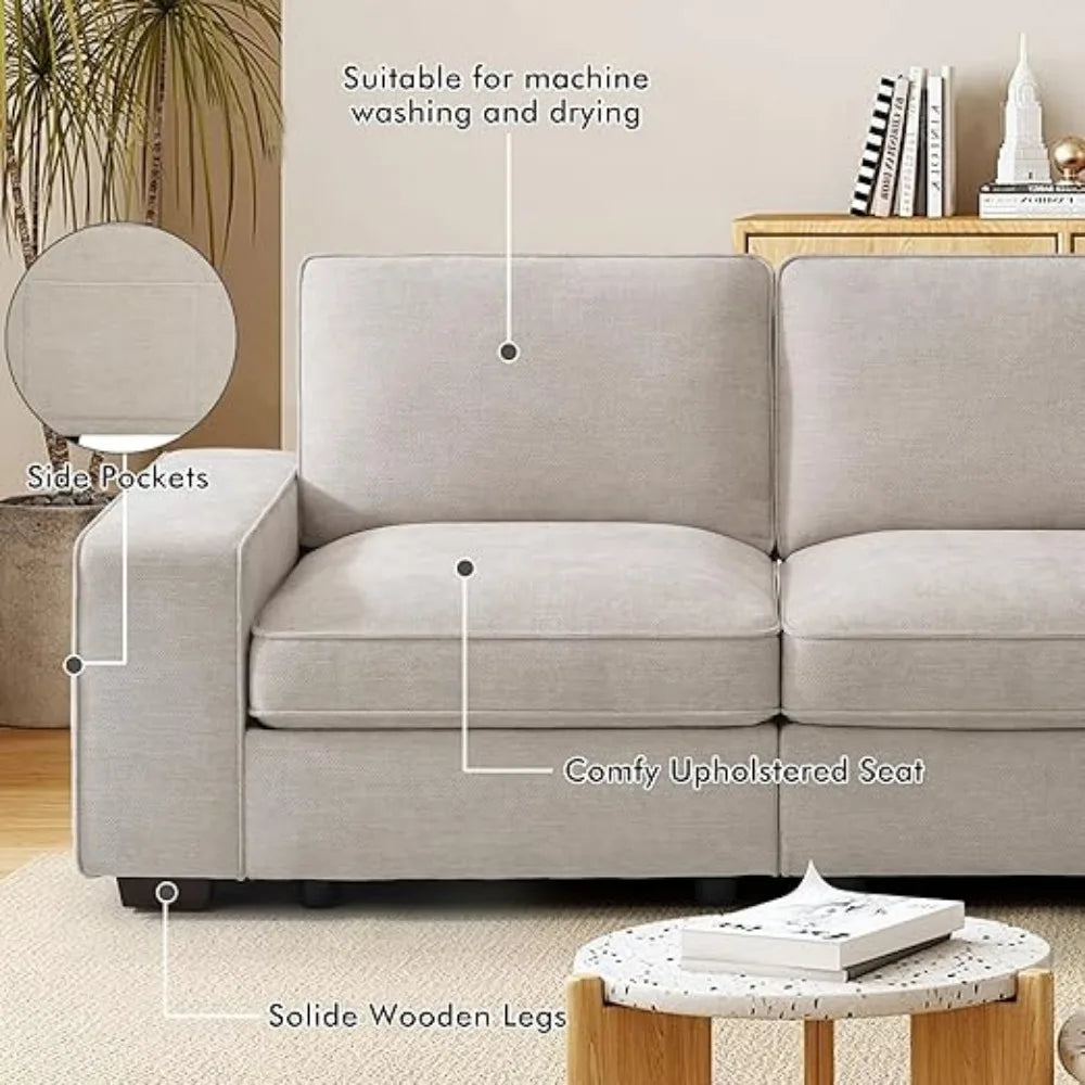 Elizabeth Modern 2-Seater Sofa Couch with Seat Storage Loveseat Sofa - 73"