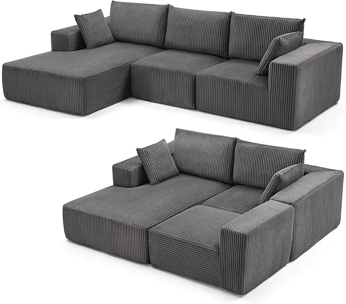 ALEXA Minimalist Modern Modular Sectional Sofa, L-Shaped - 104.3"