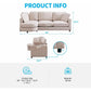 CHARLOTTE 3-Seat Cloud Couch, Minimalist Modern Sofa, Linen Fabric - 89"