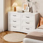 AMY Modern 6 Drawer Dresser - White Wooden Chest for Bedroom - 47'' Wide