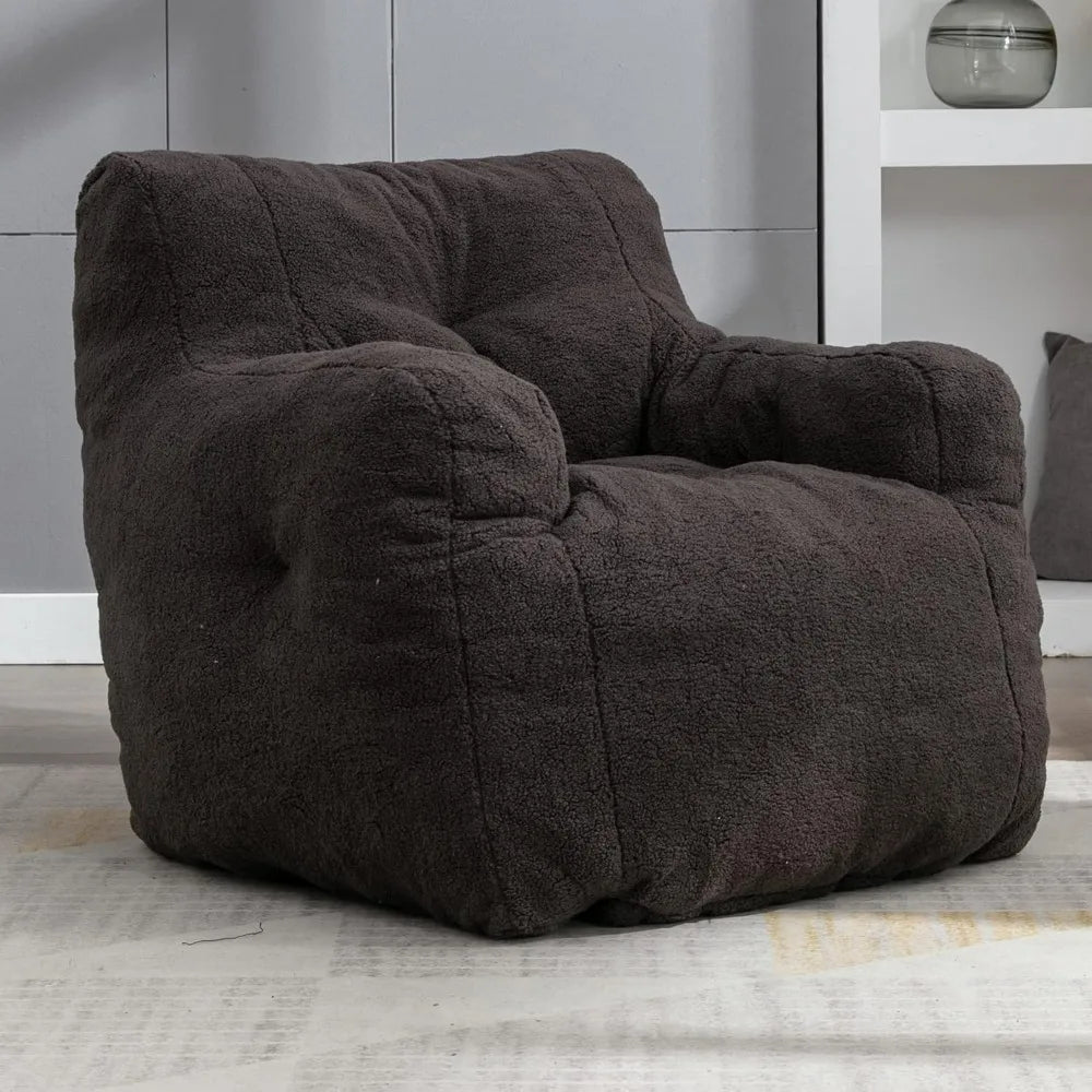 AYLIN Mordelle Tufted Teddy Bean Bag Sofa Chair with Armrests - Bean Bag Chair - 37''W