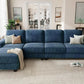 TAYLOR Minimalist Modern Convertible Sectional Sofa, L-Shaped with Storage Ottoman - 106"