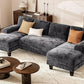 RYLEIGH Modern Foam Upholstered U-Shaped Sectional Sofa – Double Chaise Lounge Couch | 111.8"W