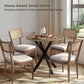 JOANNE Circle Kitchen Table with Metal Pedestal & Wooden Top Round Dining Table – 31.5"W