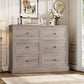 MARLEY Modern White 6 Drawer Dresser - Stylish Bedroom Storage 42.5''